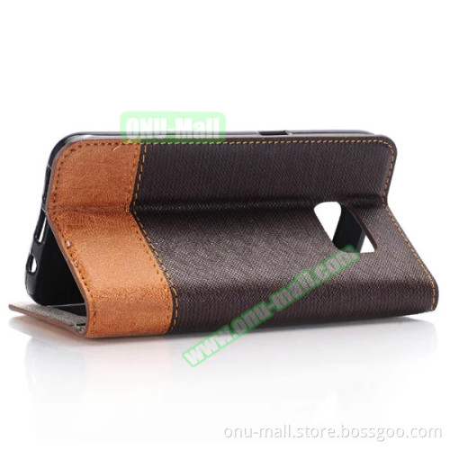 China Market Leather Flip Cover for Samsung Galaxy S7 Phone Case